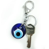 Синя зъл око ключодържател стъклен пръстен Турски фатима късмет чар амулет