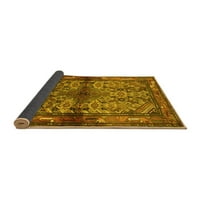 Ahgly Company Indoor Square Persian Yellow Traditional Area Rugs, 5 'квадрат