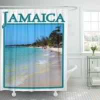 Пейзаж тропически ямайски негрил миля плаж Ямайка природа баня декор за баня за баня душ завеса