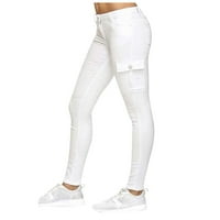 Wangxldd женски дънки странична триизмерна торбичка с плътно прилепнали телешки панталони Женски панталони
