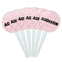 Addison Cupcake Picks Toppers - Комплект от розови петна