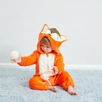 Unise Baby Animal Costume Winter Ehumn Flannel с качулка Romper Cosplay Jumpsuit 0- месеца