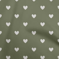 OneOone Cotton Cambric Light Green Fabric Hearts Craft Projects Decor Fabric Отпечатани от двора широк