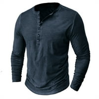 Риболовни ризи за мъже за мъже ежедневни модни сини клирънс мъже v-обект с дълъг ръкав пуловер дишаща риза твърди блудни върхове