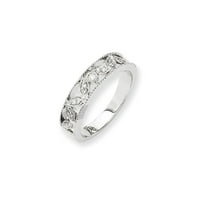 14k бяло злато Zig Zag Filigree Design истински диамантен пръстен