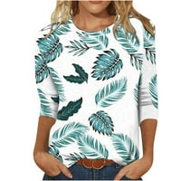 Fjofpr дамски върхове дамски есенни тениски с тениски в средна дължина ръкави ежедневни тениски блуза