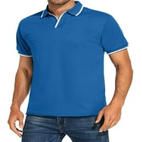 Мъжки блуза на ревера блуза ежедневна работа пуловер спускайте яка атлетична спортна поло риза летни върхове