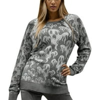 Felwors пуловер дамски удобни трикотажни дрехи кръгла шия пуловер отгоре