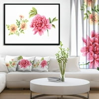 Акварелни флорални рамки за платно на розови и оранжеви цветя