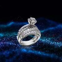 Sehao Rings Rose Diamond Ring, Диамантен пръстен на Свети Валентин, розов пръстен, диамант, пръстен за спар-кле, лек луксозен пръстен, нов творчески пръстен, може да бъде подреден за носене на женски бижута.