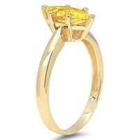 1. CT Brilliant Marquise Cut Clear Simulated Diamond 18Kyellow Gold Politaire Ring SZ 6.25