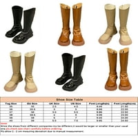 Harsuny Womens Tall Bootie Platform Mid Heel Boots High Calf Fashion Boot Небрежно неплъзгащи се комфортни ботуши V-изрязани зимни обувки плюшени бежови 7