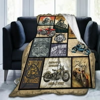 Подаръци за мотоциклет за мъже жени хвърлят одеяло за диван диван легло фланел хвърляне на меко уютно спално бельо за тийнейджърска спалня за възрастни