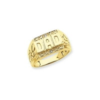 14k жълто златово пръстенна лента мъжки диамант около AA, размер 7
