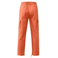 Мъжки класически подходящи панталони панта памук ежедневни много джобни еластични талии панталони панталони Стискан прав крак на открито работни панталони