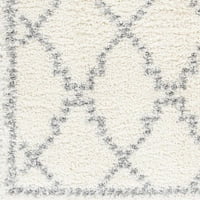 Колекция Lu Shag - Мароканска селска къща на вратата - Малка рошава площ килим - Бохемски килим за шал - плюшена висока купчина - Boho Soft Carpet - квадратен модел - крем, сив, от бял, бежов - 2 '3'