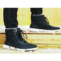 Avamo Womens Mid -Calf Boot Plush Lining Зимни обувки Данствайте снежни ботуши ходене топла обувка работа комфорт Fau Fur Black 8