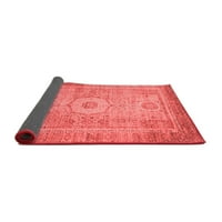 Ahgly Company Indoor Round Резюме Red Modern Area Rugs, 7 'Round