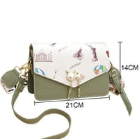 Женски кожени портмонета и чанти, чанта за рамо на чантата, зелена ， G141575