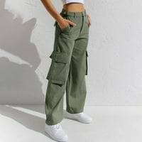 njshnmn жени с висока талия хмел бойни товарни панталони ежедневни еластични еластични панталони за джогинг с висока талия, зелено, xl