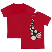 Toddler Tiny Turnip Red Cincinnati Reds Тениска за бейзболна вратовръзка