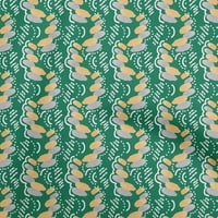 OneOone Cotton Cambric Green Fabric Abstracts Шиещи занаятчийски проекти за отпечатъци от плат по двор широк
