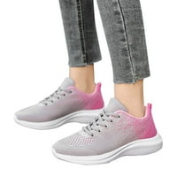 Маратонки жени плоско дъно colorblock дишащи модни обувки мрежести розови 38