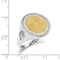 14k бяло злато 1 10ae d c монетен пръстен w монета