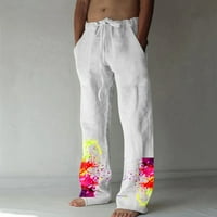 Elainilye Fashion Linen Pants Men Loos
