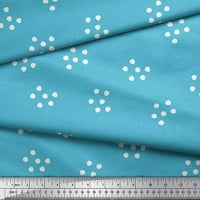 Soimoi Blue Polyester Crepe Fabric Dot Abstract Print Fabric по двор широк