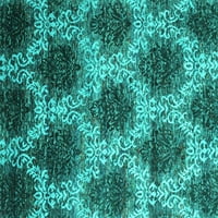 Ahgly Company Machine Wareable Indoor Rectangle Abstract Turquoise Blue Contemporary Area Rugs, 5 '7'