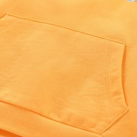 Calzi Boys Pocket Fall върхове Сладка суичър топъл ежедневен пуловер с дълъг ръкав качулка с качулка с качулка жълт 7t