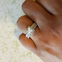 Duhgbne Fashion Creative Women Set Zircon Ring Две творчески годежен пръстен комплект ръката модна принцеса годежен пръстен