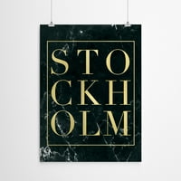 AmericanFlat Стокхолм тъмен мрамор от Nuada Poster Art Print