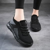 NSENDM Жени маратонки приплъзване на неплъзгащи се ежедневни обувки Данките обувки за обувки за жени модни маратонки Плат платформа на маратонки за жени широко черно 37