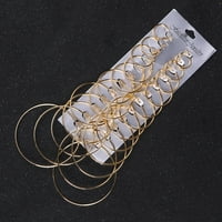 12Pairs Vintage Silver Gold Big Circle Hoop обеци жени Steampunk Ear Clip