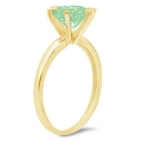 3ct кръгло отрязано зелено симулиран диамант 18k жълто злато годишнина годежен пръстен размер 9.5