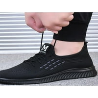 Daeful мъже маратонки Дишащи дишащи третажи обувки Мрежи Мъжки антиодур Леки неплъзгащи се ежедневни обувки Черно сиво 8