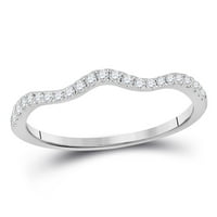10k бяло злато кръгъл диамант контуриран пръстен за подреждаща лента cttw