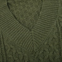 Пуловер за жени есен и зимен солиден цвят v Вратна вратовръзка лък пуловер с дълги ръкави с дълги ръкави с плетени дрехи