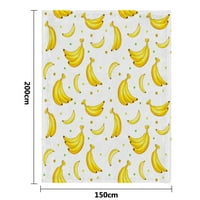 Карикатурно банан топло размито плюшено одеяло, 3D отпечатано одеяло за хвърляне на фланели за домашен диван, легло и диван 60 x79