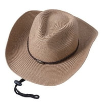 Унизис масивна панделка каубойска сламена шапка крава глава пържено тесто дишаща слънчева шапка барета a