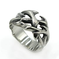Toyella Retro Мъжки титаниев стоманен пръстен Моден мъжки доминиращ стоманен пръстен Сребро US7