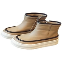 Kids Boot Zipper глезени ботуши Небрежни обувки Разходки с неплъзгащи се къси обувки Училищен платформа khaki 8c