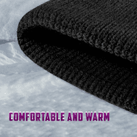 Sophie Plain Cuff Beanie Knit Ski Cap Skull Топъл твърд цвят Зимен празен бон, един размер, готин стил на шапка, черно