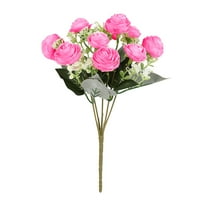 Изкуствени розови цветни пъпки сватбена церемония по коприна плат за цветя букет домашен флорален декор, роза червено