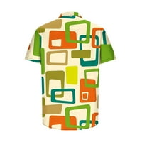 Cllios Хавайски ризи за мъже Лятна тропическа риза за печат Редовно прилепване на ризи с къс ръкав с алоха риза отгоре за плаж парти