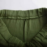 Мъжки панталони леки панталони памук и бельо еластична талия смесена дишаща комфортна мека плаж ежедневни панталони панталони панталони зелени l