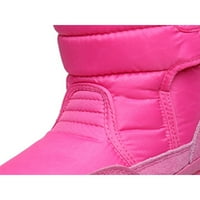 Fangasis жени ежедневни средни телешки обувки кръг пръст снежни ботуши ходене с дебелина зимни топли обувки роза червено 5.5