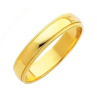 Бижута 14k жълто злато солидна купола мигрена Традиционен комфорт приляга обикновен сватбен пръстен с размер 9.5